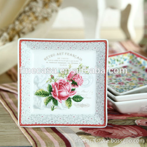 4.75 Inches Elegant New Bone China Square Shape Dinner Plate set